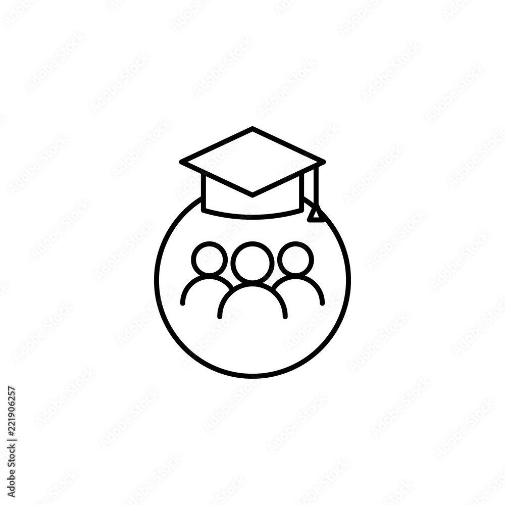 Poster the students icon. element of education for mobile concept and web apps icon. thin line icon for web