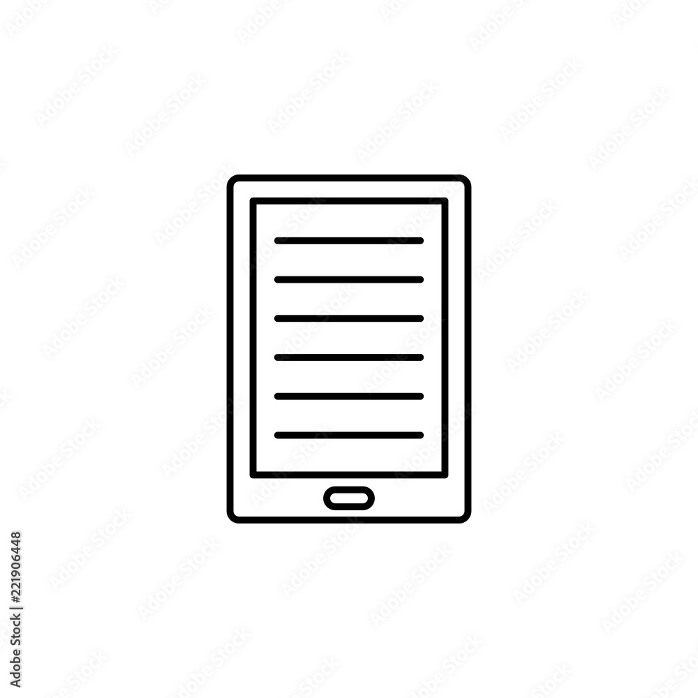 Poster the tablet icon. element of education for mobile concept and web apps icon. thin line icon for websi