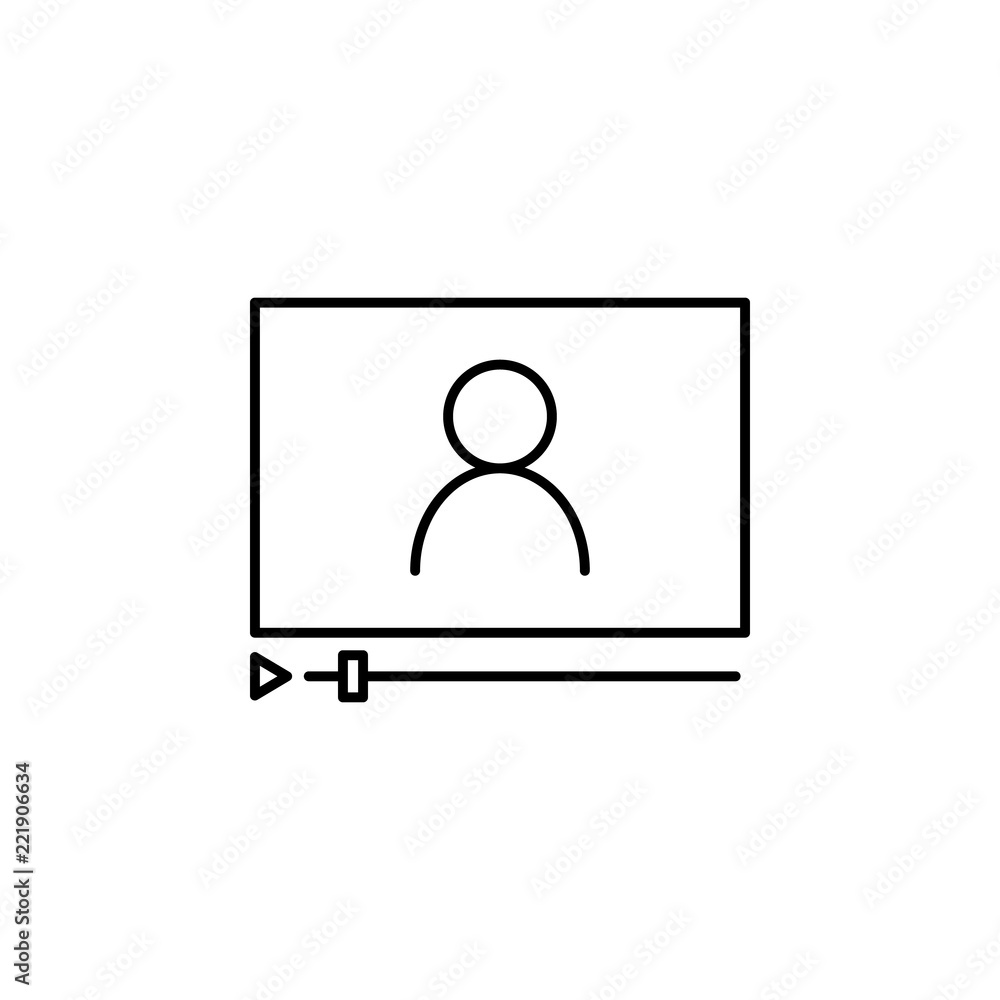 Poster on-line translation icon. element of education for mobile concept and web apps icon. thin line icon 