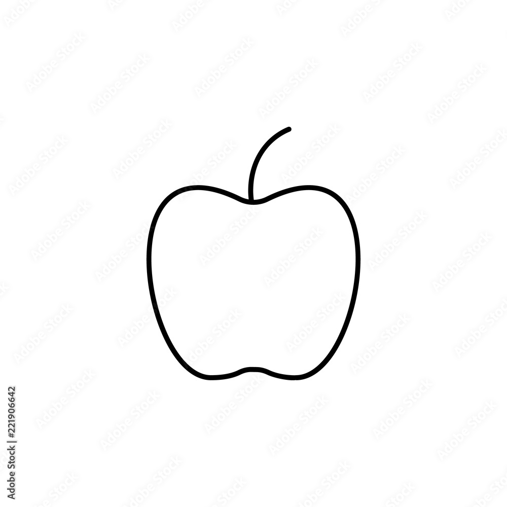 Aufkleber an apple icon. element of education for mobile concept and web apps icon. thin line icon for website