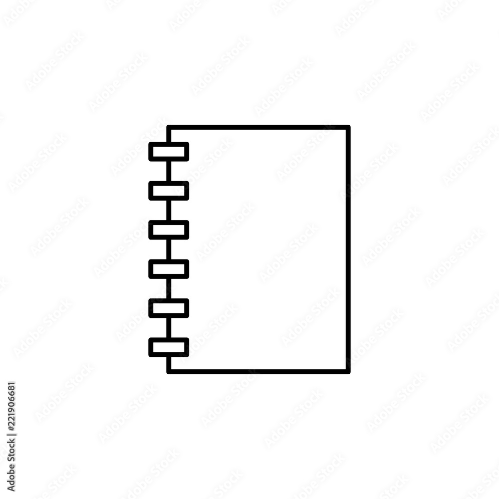 Poster notebook icon. element of education for mobile concept and web apps icon. thin line icon for website