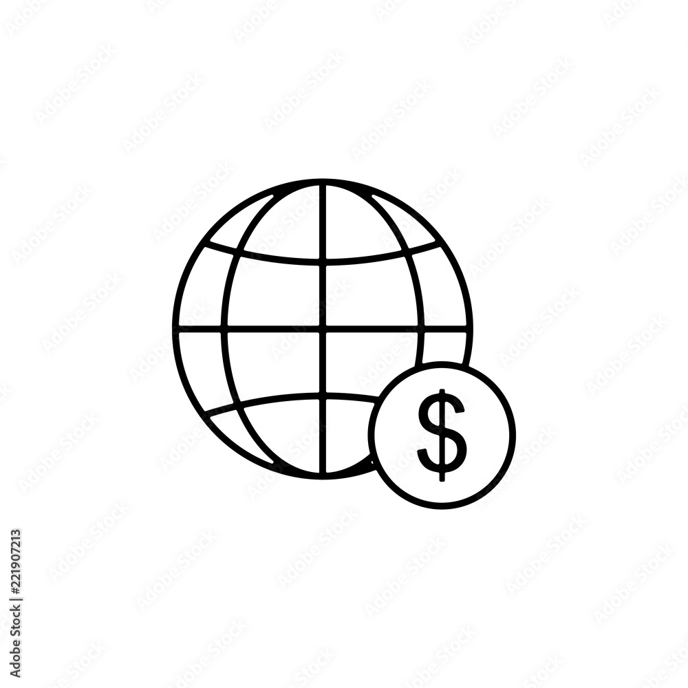 Poster world market dollar icon. Element of finance for mobile concept and web apps icon. Thin line icon for website design and development, app development. Premium icon