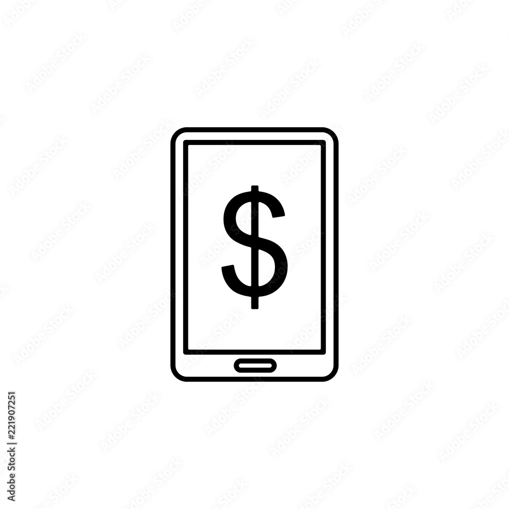 Poster phone dollar icon. element of finance for mobile concept and web apps icon. thin line icon for websi