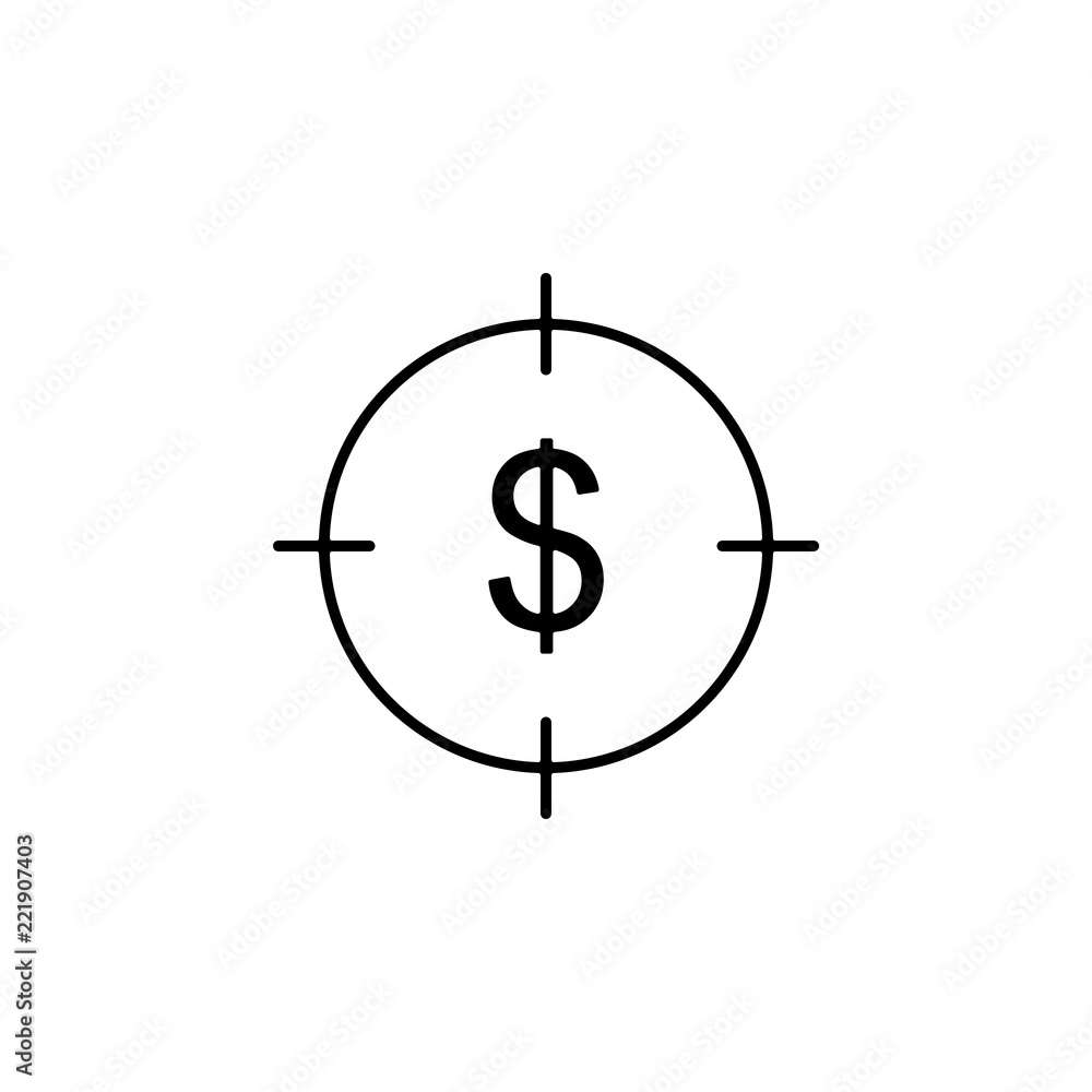Poster target dollar icon. element of finance for mobile concept and web apps icon. thin line icon for webs
