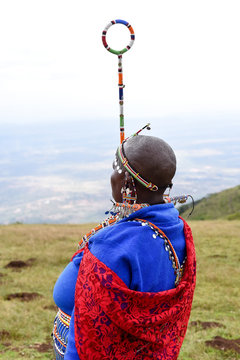 Maasai woman looking over the valley