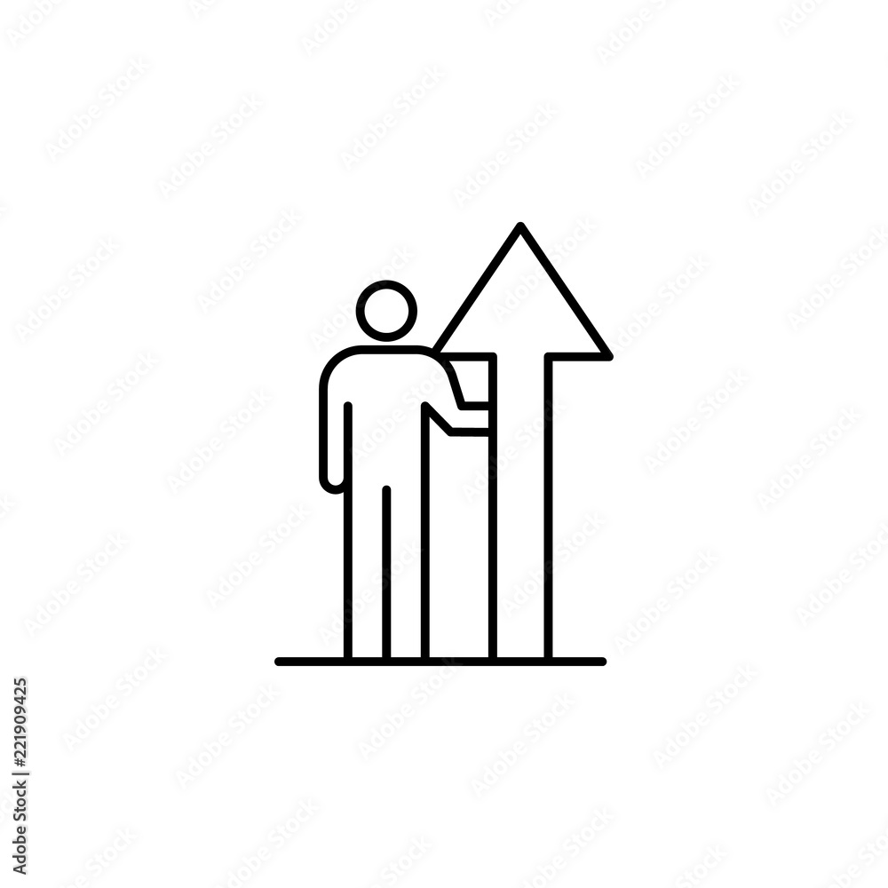Poster arrow up icon. element of conceptual figures icon for mobile concept and web apps. thin line arrow u