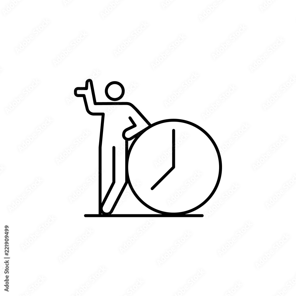 Poster clock deadline icon. element of conceptual figures icon for mobile concept and web apps. thin line c