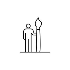 artist icon. Element of conceptual figures icon for mobile concept and web apps. Thin line artist icon can be used for web and mobile