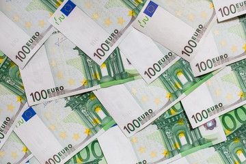 Euro Money. euro cash background. Several hundred euro banknotes