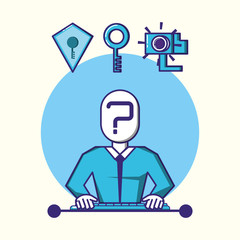 man using keyboard fintech concept