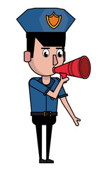 Police officer cartoon colorful