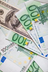 Euro Money. euro cash background. Several hundred euro banknotes