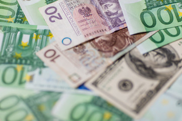 Obraz na płótnie Canvas Euro Money. euro cash background. Several hundred euro banknotes