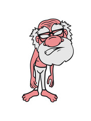 lustig dünn böse verärgert wütend sauer schlechte laune opa großvater alt nerd lustig comic cartoon clipart