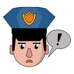 Police face cartoon colorful