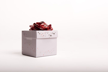 White square box for a gift or message