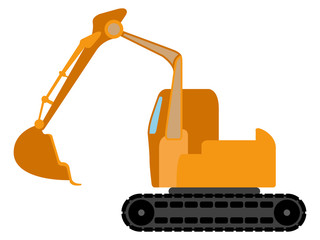 Isolated excavator icon. Construction vehicle. Vector illustration design
