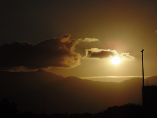 sunset in mountains