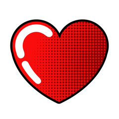 Isolated heart icon. Comic pop art. Vector illustration design
