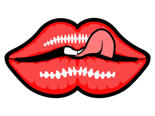 Isolated sexy mouth icon. Comic pop art. Vector illustration design