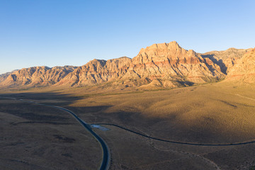 Aerial View of Colorful Mountains in Red Rock Canyon, NV