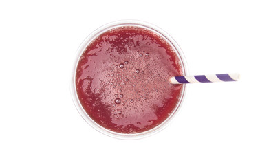 Berry Smoothie in a Plastic Disposable Cup