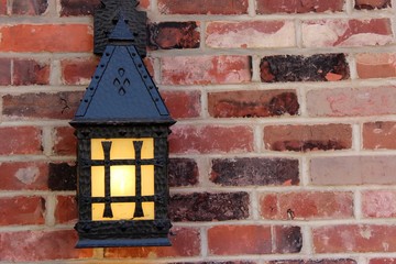 Lamp on Brick Wall