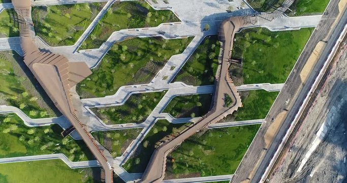 Aerial view at Zil park in Moscow