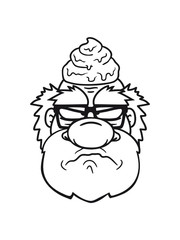 gesicht kopf scheiße kacke sauer böse verärgert kot haufen häufchen opa alt großvater papa hornbrille bart nerd geek lustig comic cartoon clipart