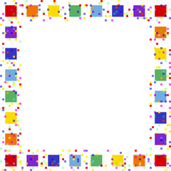 Fototapeta na wymiar Abstract colorful frame of squares