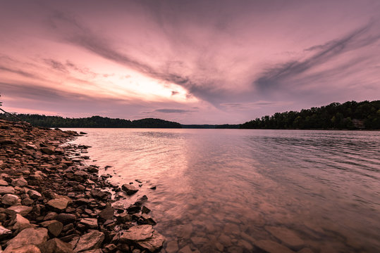 Sunset on Laurel Lake in Corbin Kentucky 