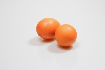 2 eggs on a white background. Isolate.