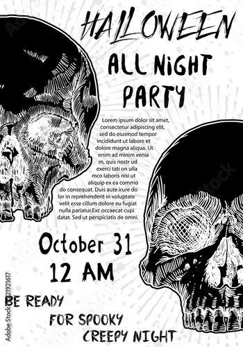 halloween costume party invitation and greeting card flyer banner