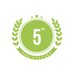 5th Anniversary Vector Template Design Illustration