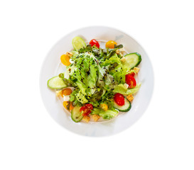 Salad dish isolated on white background with clipping path