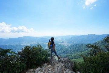 Obraz premium photo taken the mountain trekking