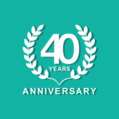 40 Years Anniversary Vector Template Design Illustration