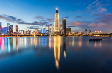 Obraz premium Night view of Shenzhen Nanshan District Talent Park