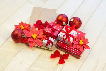 Christmas gift boxes and decorations