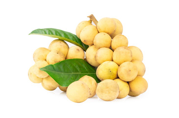 Fresh Longkong ( Lansium domesticum ) isolated on white background