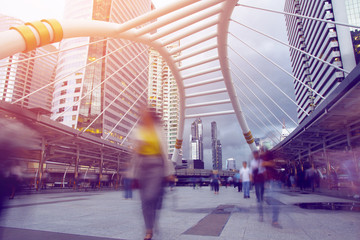 People walk on street in city 