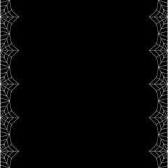 Halloween double left and right white spiderweb border with copy space on black background.