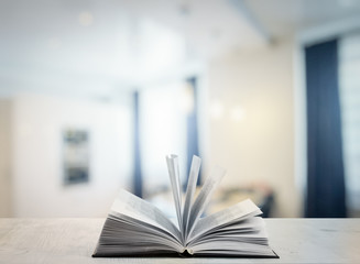 open book in the living room