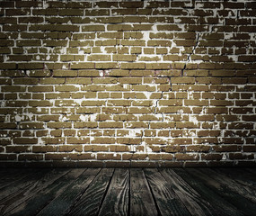 old room with brick wall