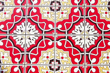 Colourful tiles in the vintage style