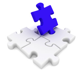 3d puzzle pieces - conceptual image.