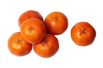 Isolated of  Mandarin-Honey Murcott oranges  on white background.