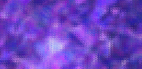 Dark blue and purple bright Mosaic through glass bricks background illustration.