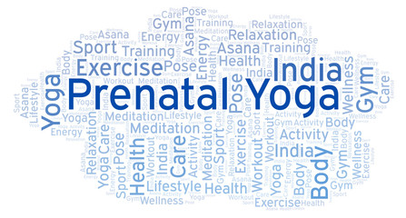 Prenatal Yoga word cloud.