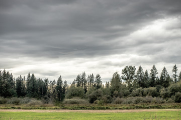 landscape with stormy sky